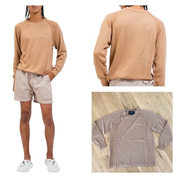 Rose In Good Faith Rugby Knit Sweater in Camel - Picture 1 of 11